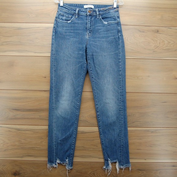 Flying Monkey Denim - Flying Monkey Jeans‎ Womens 26 Blue High Rise Distressed Raw Hem Ankle F4068